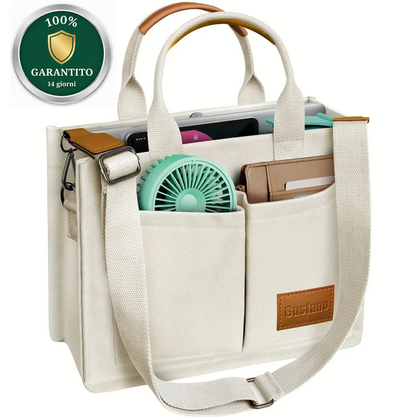 Borsa Tote Skypack Eco 3 in 1 – Grande borsa shopper in tela resistente, elegante e versatile per il lavoro, il weekend e la mamma